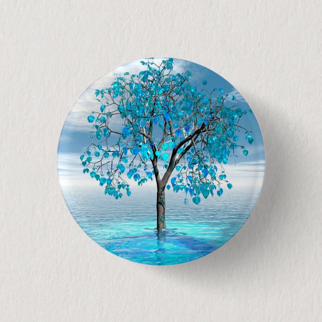 Crystal Blue Tree button (Front)