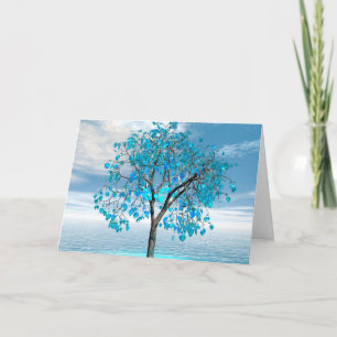 Crystal Blue Tree Card