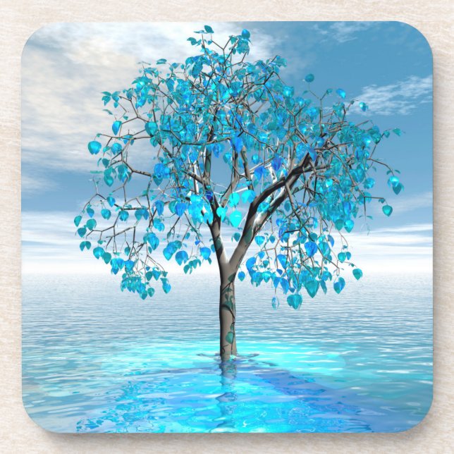 Crystal Blue Tree Coaster (Front)
