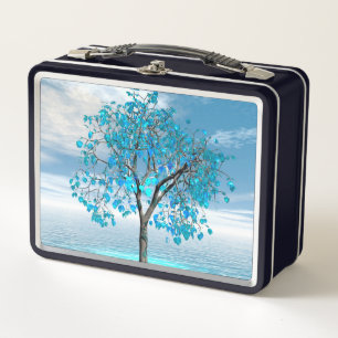 Crystal Blue Tree Metal Lunch Box