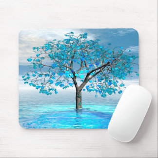 Crystal Blue Tree Mouse Pad