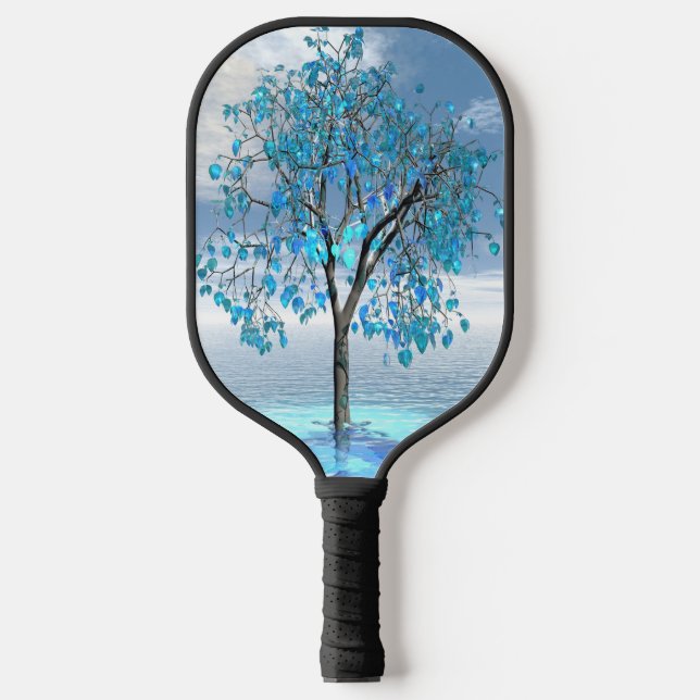 Crystal Blue Tree Pickleball Paddle (Front)