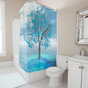 Crystal Blue Tree Shower Curtain