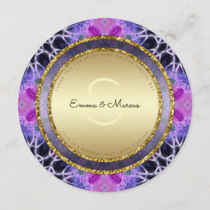 Crystal Boho Magic Round Wedding Menu Cards