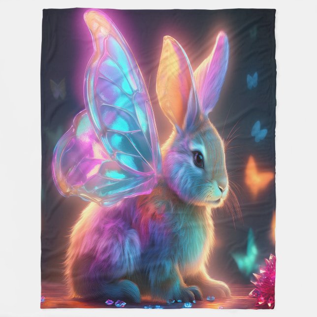 Crystal Bunny Fleece Blanket (Front)