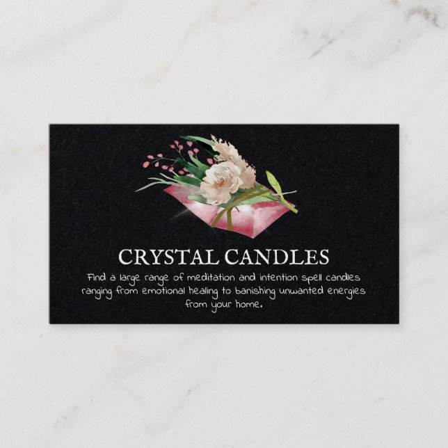 Crystal Candle Intention Spell Business Card (Front)