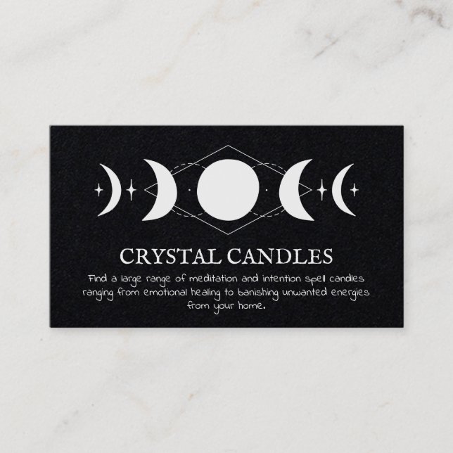 Crystal Candle Moon Spell Business Card (Front)