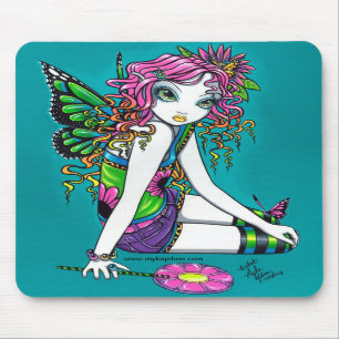 Crystal Candy Rainbow  Butterfly Fairy Mousepad