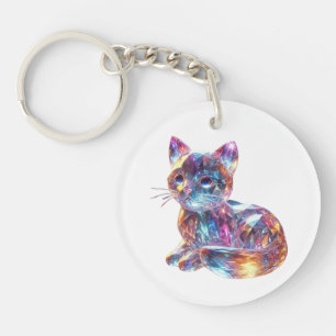Crystal Cat Key Ring