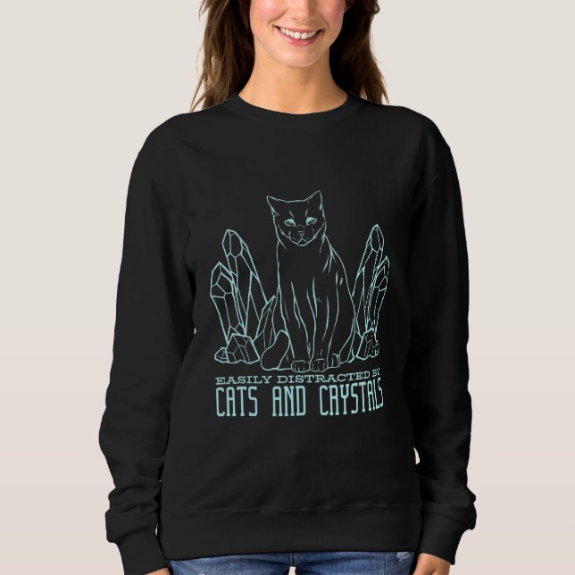 Crystal Cat Pastel Goth Sweatshirt (Front)