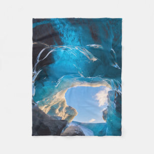 Crystal Cave, Vatnajokull Icefield, South Iceland Fleece Blanket