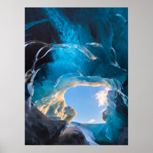 Crystal Cave, Vatnajokull Icefield, South Iceland Poster