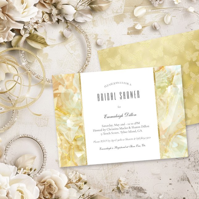 Crystal Champagne Burst Bridal Shower Invitation (Creator Uploaded)