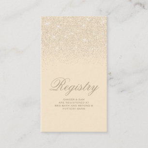 Crystal Champagne Glitter Wedding Registry Card