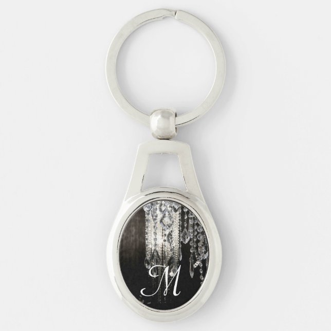 Crystal Chandelier Chic Glass Glitz Glam Key Chain (Front)