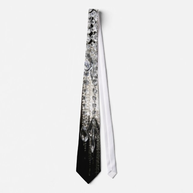 Crystal Chandelier Chic Glass Glitz Glam Mens Tie (Front)