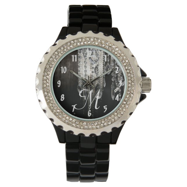 Crystal Chandelier Chic Glass Glitz Glam Watch (Front)