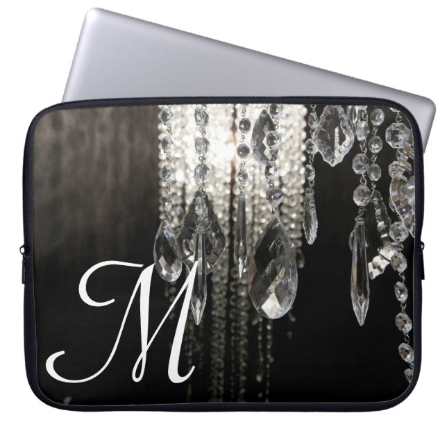Crystal Chandelier Chic Monogram 15" Laptop Case (Front)