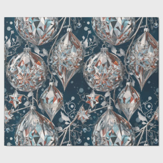 Crystal Christmas Ornaments Wrapping Paper