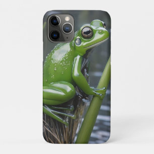 "Crystal Clarity: Green Glass Frog on River Reeds" iPhone 11 Pro Case