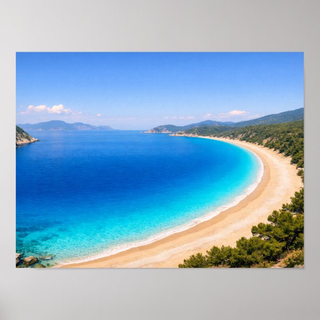 Crystal Clear Blue Ocean Bay Poster - Mediterranea (Front)
