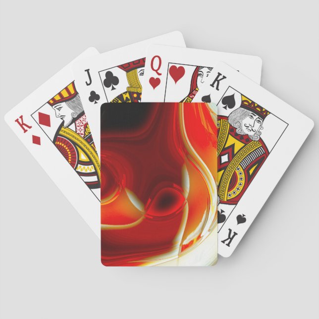 Crystal clear glass-style circular curves in red   playing cards (Back)