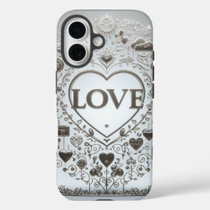 Crystal Clear Love Sign iPhone 16 Case