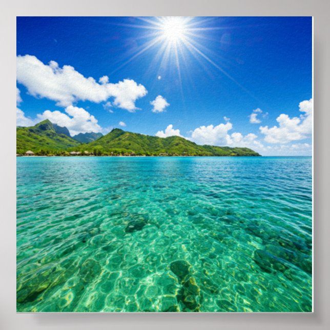 Crystal Clear Ocean View Poster (Front)
