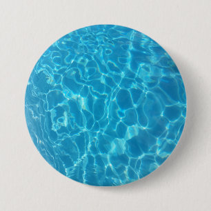 Crystal Clear Sky Blue Pool Water 7.5 Cm Round Badge