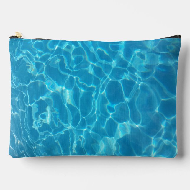 Crystal Clear Sky Blue Pool Water Accessory Pouch (Front)