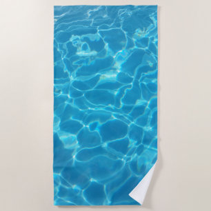 Crystal Clear Sky Blue Pool Water Beach Towel