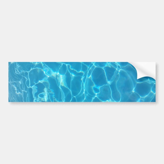 Crystal Clear Sky Blue Pool Water Bumper Sticker (Front)
