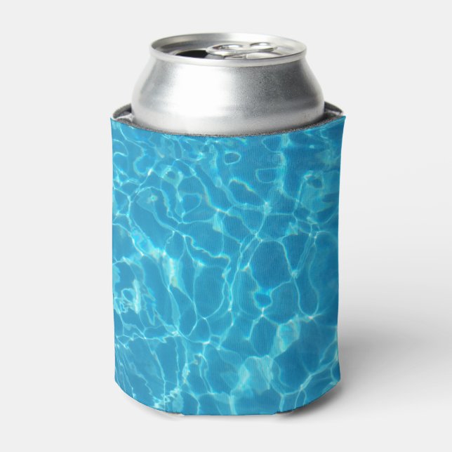 Crystal Clear Sky Blue Pool Water Can Cooler (Can Front)
