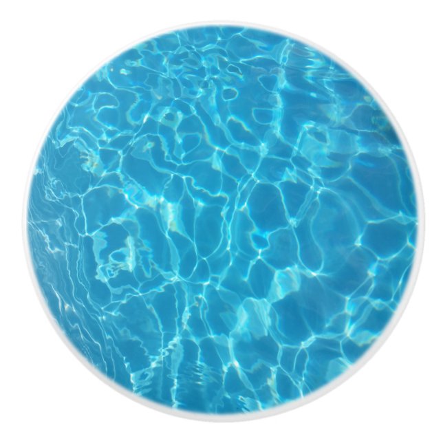 Crystal Clear Sky Blue Pool Water Ceramic Knob (Front)