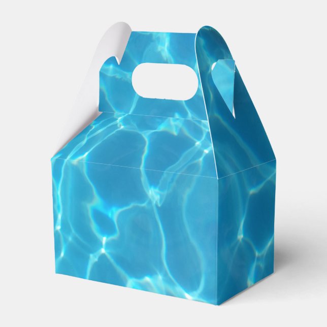 Crystal Clear Sky Blue Pool Water Favour Box (Front Side)