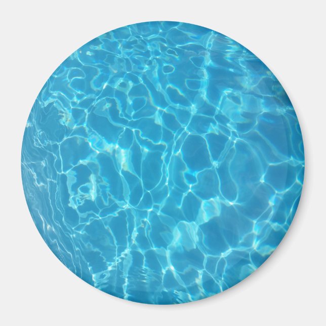 Crystal Clear Sky Blue Pool Water Magnet (Front)