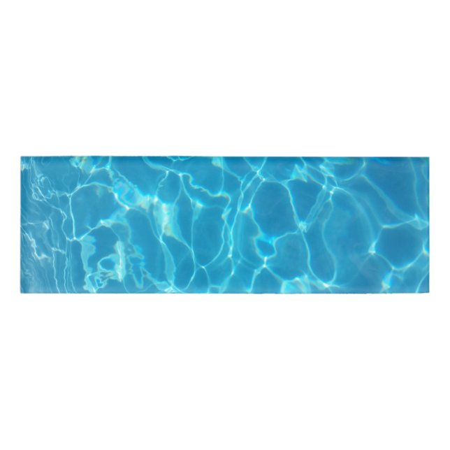 Crystal Clear Sky Blue Pool Water Name Tag (Front)