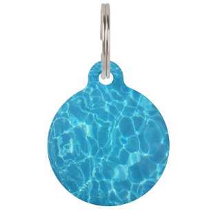 Crystal Clear Sky Blue Pool Water Pet Tag