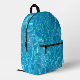 Crystal Clear Sky Blue Pool Water Printed Backpack
