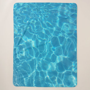 Crystal Clear Sky Blue Pool Water Sherpa Blanket