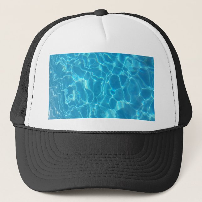 Crystal Clear Sky Blue Pool Water Trucker Hat (Front)