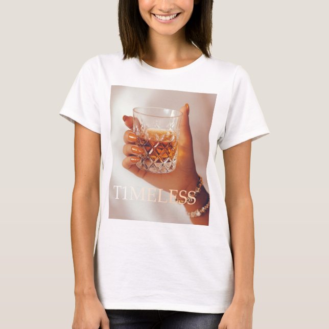 Crystal clear whiskey glass. T-Shirt (Front)