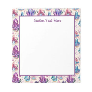 Crystal Cluster Mystical Pattern Personalised Notepad