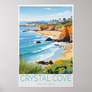Crystal Cove Newport Beach California Travel Poster