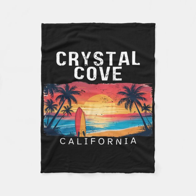 Crystal Cove State Park California Men Women Surfi Fleece Blanket (Front)