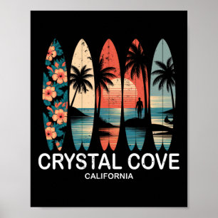 Crystal Cove State Park California Surfboard Surfi Poster