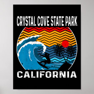 Crystal Cove State Park California Surfboard Surfi Poster