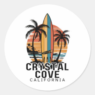 Crystal Cove State Park California Surfing Surfer Classic Round Sticker