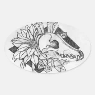 Crystal Coyote  Oval Sticker