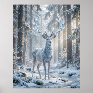 Crystal Deer Winter Light Poster